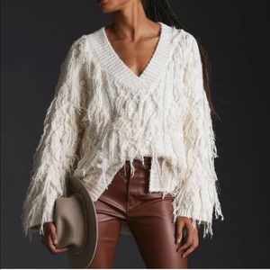 Anthropologie Sweaters | Nwt Anthropologie Fringed Pullover Sweater